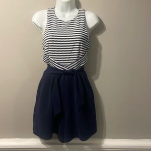 Hutch blue and white romper